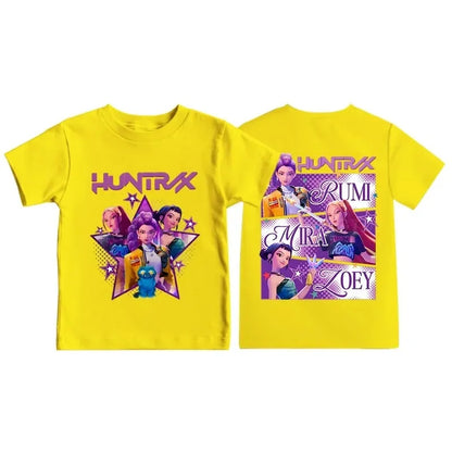 Kpop Dem on Hunt Ers Print Graphic Tshirt Summer Kids Clothes 2026 Movie T Shirt Girls Boys Short Sleeve Top Comfortable T-shirt