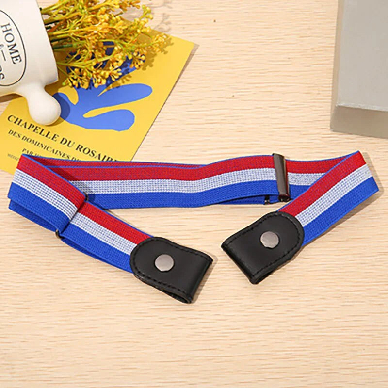 2024 Hot Men's and Women's Invisible Belt Without Buckle Seamless Lazy Belt Wild Elastic Elastic Jeans Belt Decoration Ins Wind