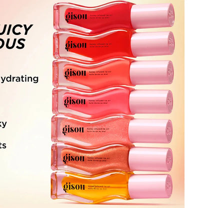 Gisou New Colors Full Range Of Long-lasting Moisturizing Raspberry Swirl Lip Oils Lip Gloss Care Lip Plumping Exfoliating Gloss