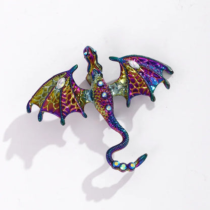 Fashion Enamel Dragon Brooches For Men Women Rhinestone Flying Dragon Clothes Suit Party Office Brooch Pins Jewelry Accessories