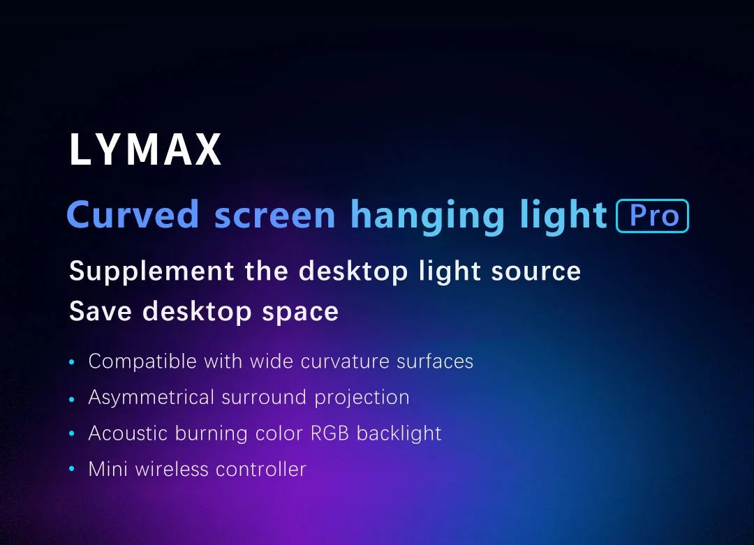 Youpin LYMAX Computer Monitor Table Lamp Curved Screen Desk Lamp Dimming Eye-Care Sound-sensitive Music Hang Gaming Light pro