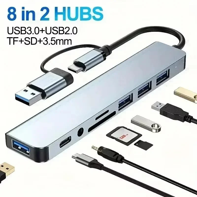USB C HUB 4K 30Hz Type C to HDMI-compatible USB 3.0 Adapter 11 in 1 Type C HUB Dock PD 87W USB C Splitter for MacBook Pro Air