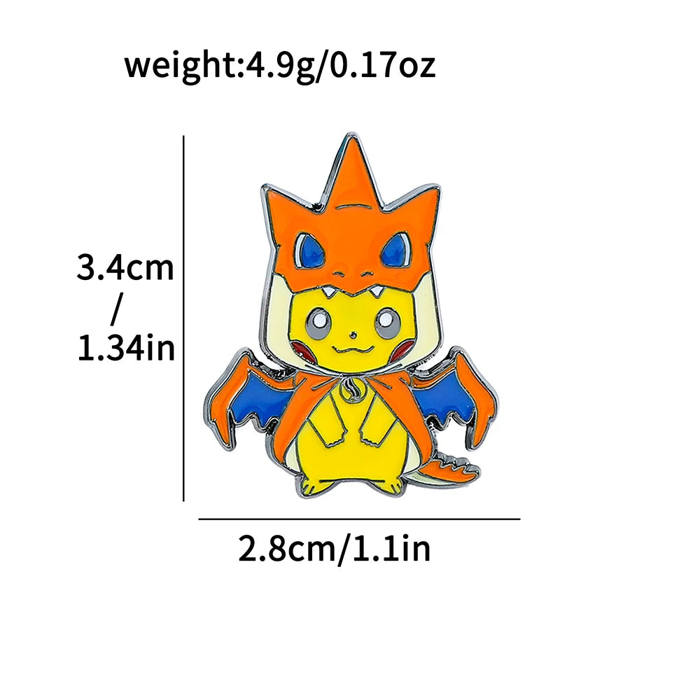 Anime Pikachu Squirtle Enameled Brooch Pin - Pokemon Lapel Badge Jewelry Accessory for Clothing And Backpacks