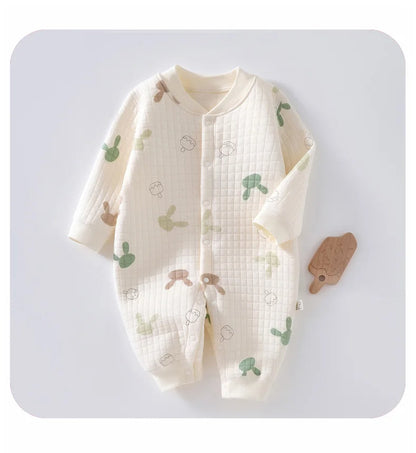 3 Layers Newborn Jumpsuit Cotton Bear Bunny Cartoon Baby Romper Autumn Winter Toddler Outfit Infant Onesie Kids Boy Girl Clothes