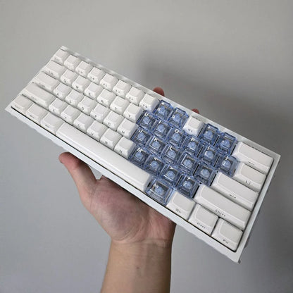 XVX White Custom Side Printed Keycaps Crystal Jelly Keycaps 113 Keys OEM Profile for Cherry MX Switches Mechanical Keyboard