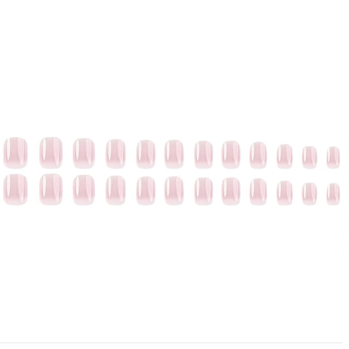 24 pieces of new French-style press-on nails (fashionable fake nail stickers), paired with 1 piece of jelly glue and 1 nail file