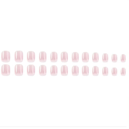 24 pieces of new French-style press-on nails (fashionable fake nail stickers), paired with 1 piece of jelly glue and 1 nail file
