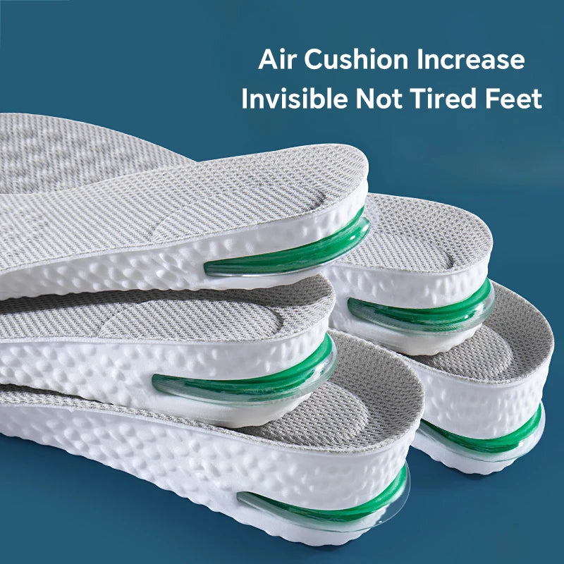 1Pair Height Increase Insole for Feet Sports Air Insoles Comfort Plantar Fasciitis Shoes Inserts Shock Absorbing Shoe Pads