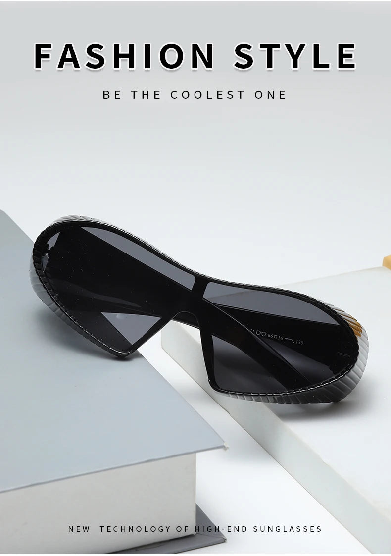 New Alien Uv Resistant Sunglasses, Punk Goggles, Futuristic Y2k Large Frame Integrated Sunglasses 7751