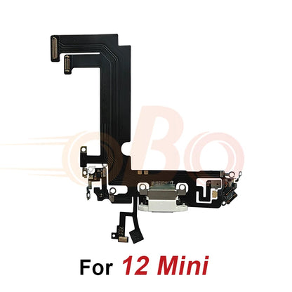Charging Port Flex Cable for iPhone 11 12 13 Pro Max Mini Black White USB Charger Dock Connector with Microphone Repair (1PC)