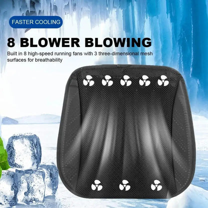 Summer Universal Car Cooling Cushion with 5/8 Fans, Three Wind Adjustment Cooled Chair Pad USB Seat Cushion Interior Accessories