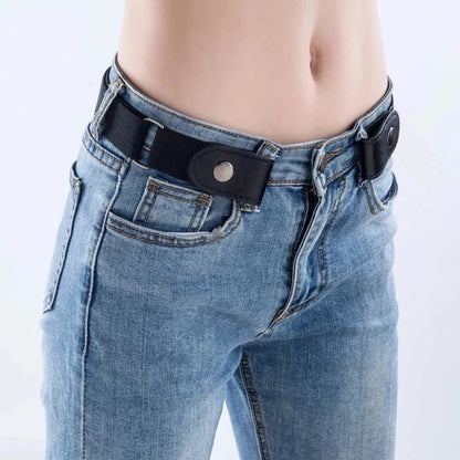 2024 Hot Men's and Women's Invisible Belt Without Buckle Seamless Lazy Belt Wild Elastic Elastic Jeans Belt Decoration Ins Wind