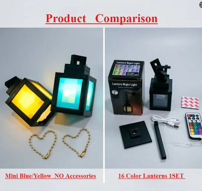 2026 MC Game Luminous Lantern Nightlight Surrounding Pixel Style Tabletop Ornament DIY Interior Atmosphere Light Creativity Toy