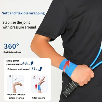 10pcs Elastic Self-Adhesive Athletic Tape Bandage 2.5/5/10cm Non-Woven Universal Fit for Sports Foot Support Joint Protection