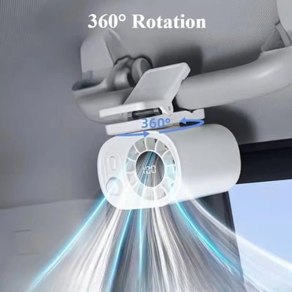 Car Clip On Fan, Outdoor Umbrella Fan & Waist Clip Fan, 360° Rotatable 100-Speed USB Rechargeable Desktop Cooling Fan