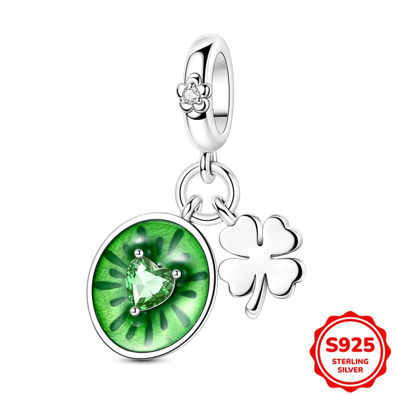Charms Silver 925 Ladybugs and Cherry Strawberries Pendant Bead Fit 3mm Bracelet Bangle Necklace For Women Luxury Jewelry Making