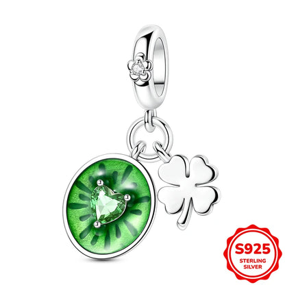 Charms Silver 925 Ladybugs and Cherry Strawberries Pendant Bead Fit 3mm Bracelet Bangle Necklace For Women Luxury Jewelry Making