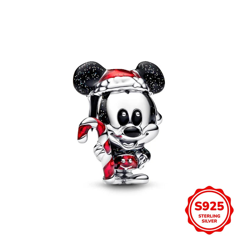 Charms plata de ley Disney Stitch Mickey and Minnie Pendant Beads Fits 3mm Bracelet Necklace For Women Luxury DIY Fine Jewelry