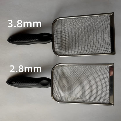 Cat Litter Shovel Stainless Steel Reptile Sand Substrate Shovel Clean Up Feces Fine Mesh Sifter For Bedding Cat Litter Scoop