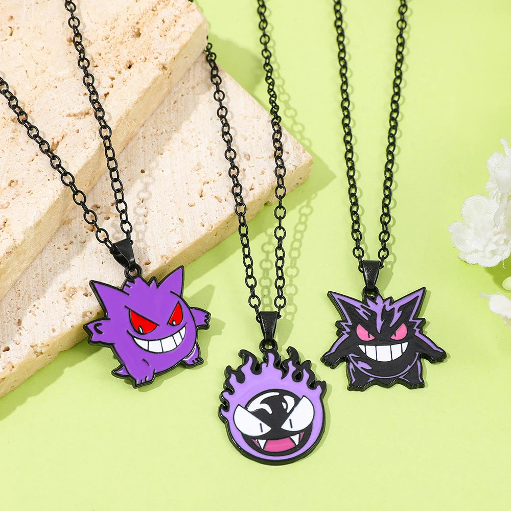 Gengar Cosplay Pendant Necklace - Anime Charms Jewelry for Women Men Kids Chain Choker Perfect Party Gift