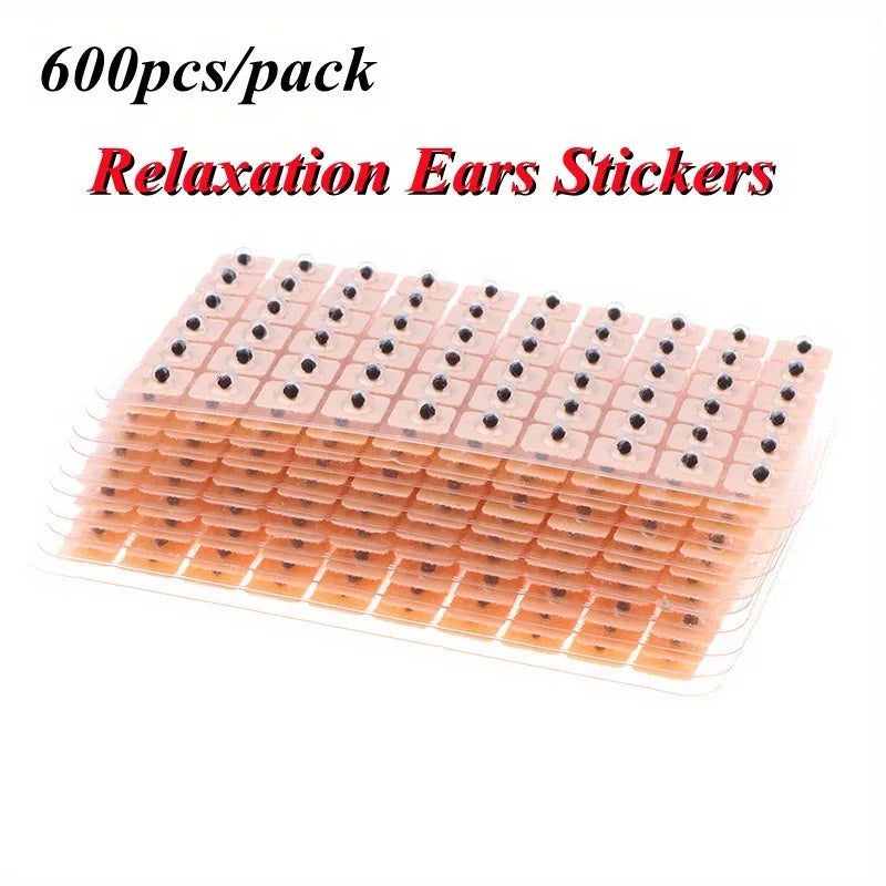 600/1200PCS Relaxation Ear Stickers Therapy Needle Patch Ear Acupuncture Needle Ear Massage Care Auriculotherapy Vaccaria Seeds