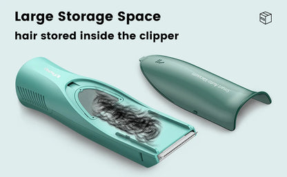 Vacuum Hair Clippers for Kids & Men Rechargeable Cordless Hair Cutting Machine with Safe Ceramic Blade Waterproof Hair Trimmers