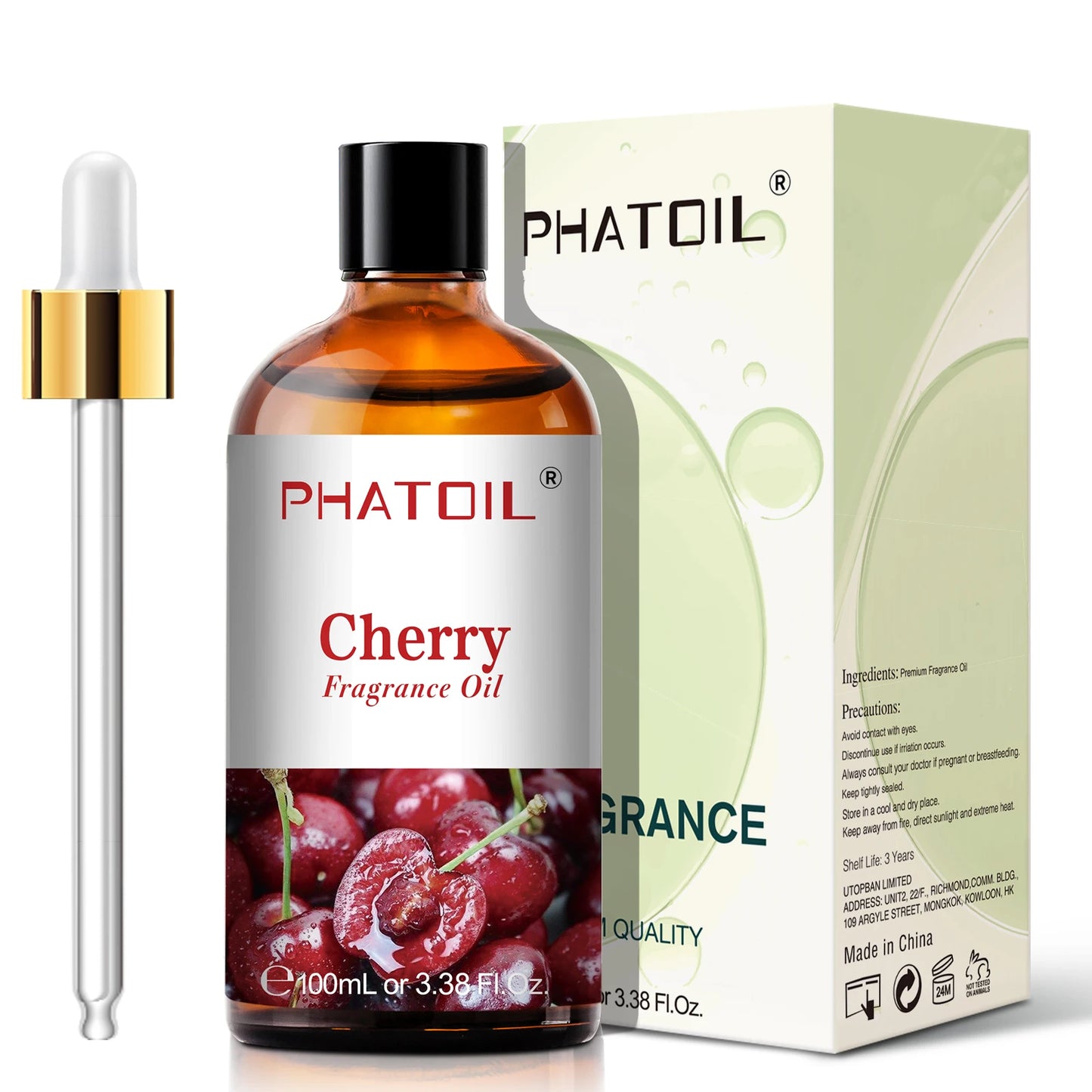 PHATOIL 100ml Fruity Fragrance Oil for Diffuser Candles Making -Coconut & Vanilla Strawberry Lemon Peach Aroma Essential Oils