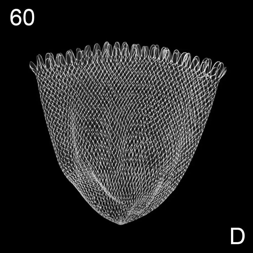 Outdoor 40/50/60/70/80cm Double Line Braided Mesh Fishing Landing Net Fishing Mesh Hole for Bass Trout Catch Luring Accessories