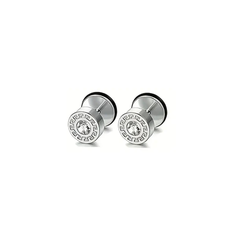 1-5 Pairs Stainless Steel Earrings Cross Dangle Hinged Earrings, Cubic Zirconia Stud Earrings For Men, Ear Piercing Jewelry