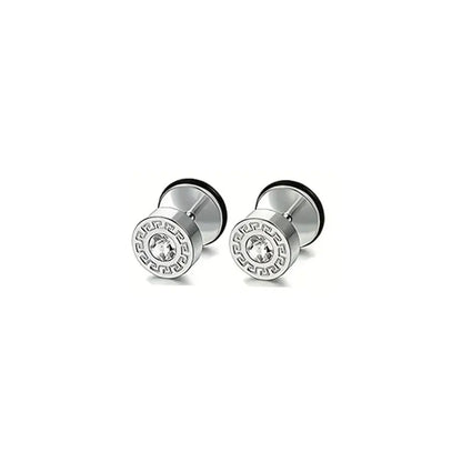 1-5 Pairs Stainless Steel Earrings Cross Dangle Hinged Earrings, Cubic Zirconia Stud Earrings For Men, Ear Piercing Jewelry