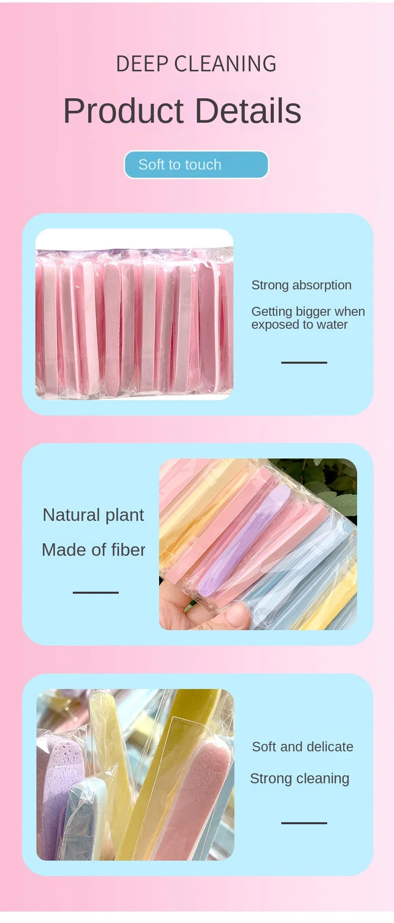 12/50PC Compressed Face Wash Wash Face Sponge Clean Face Disposable Powder Puff Face Cleansing Cotton Pad Cleansing Beauty Strip