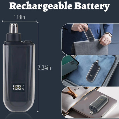 USB Rechargeable Nose and Ear Hair Trimmer for Men Electric Clipper Quick Charging Low Noise Washable Pocket Eyebrow Trimmer ﻿