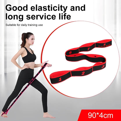 8/10 Sections Dance Resistance Band Yoga Stretching Pilates Fitness Digital Elasticity Elastic Stretch Training Tension Belt