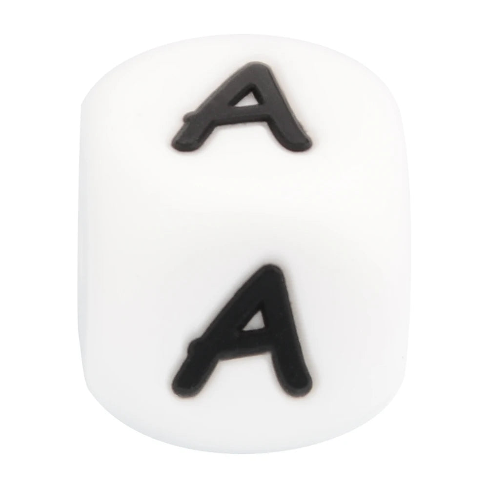 Lofca 100Pcs 12MM Silicone Letter Beads Silicone Beads Loose Beads Food Grade DIY Bracelet Necklace Pacifier Chain Accessories