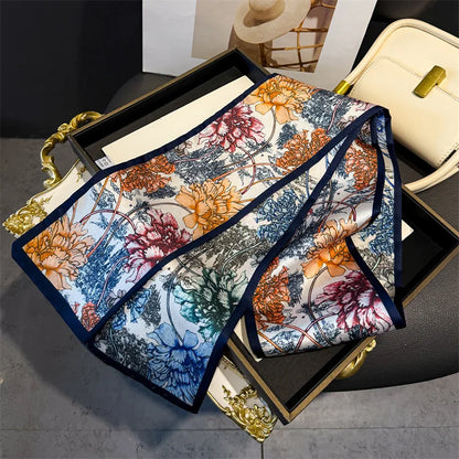 Fashion Skinny Silk Scarf for Women Letter Hair Ribbons Headbands Bandana Female Bag Wrist Wrap Neckerchief Foulard Neck Ties