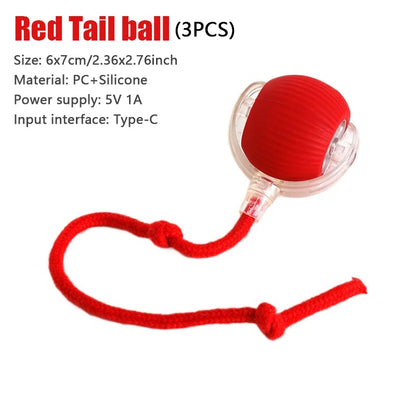 Smart Cat Toys Automatic Rolling Ball Fake Tail Rechargeable Electric Pet Interactive Toy Cat Training Imitate Mouse Tail
