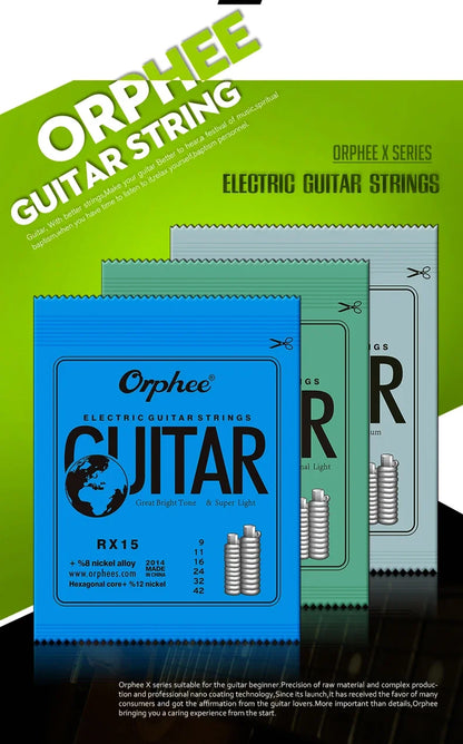 Orphee 1/5/10 Pcs Electric Guitar Strings Set RX Series Hexagonal Carbon Steel 6 String for Electric Guitar Accessories&Parts