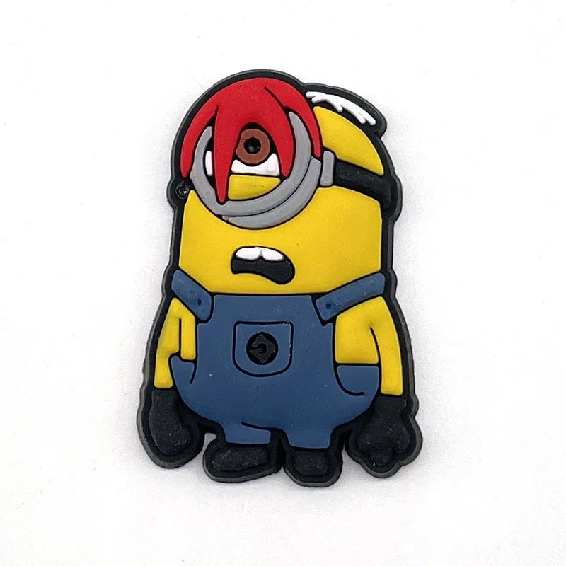 12-36Pcs Minion Cartoon Shoe Charms For Slides Sandals,PVC Shoe Decorations Accessories For Christmas Birthday Gift Party