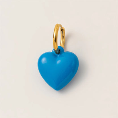 Drip oil red love necklace pendant, niche heart-shaped couple accessory DIY handmade pendant, gold-plated