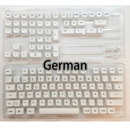 Minimalist White PBT Keycaps 120 Keys Korean Spanish English Multilingual XDA Profile for Mechanical Keyboard Magnetic Keyboard