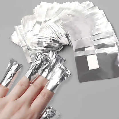 100Pcs Bag Aluminium Foil Nail Art Soak Off Polish Nail Removal Wraps Towel Gel  Remover Manicure Tool