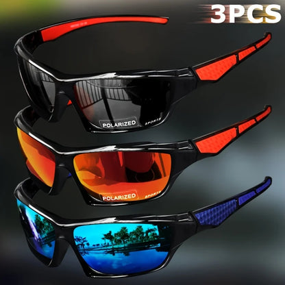 1/3PCS Sports Polarized Sunglasses for Men Lightweight Night Vision Male Shades Cycling Driving Fishing Fashion Mirror Sunglass