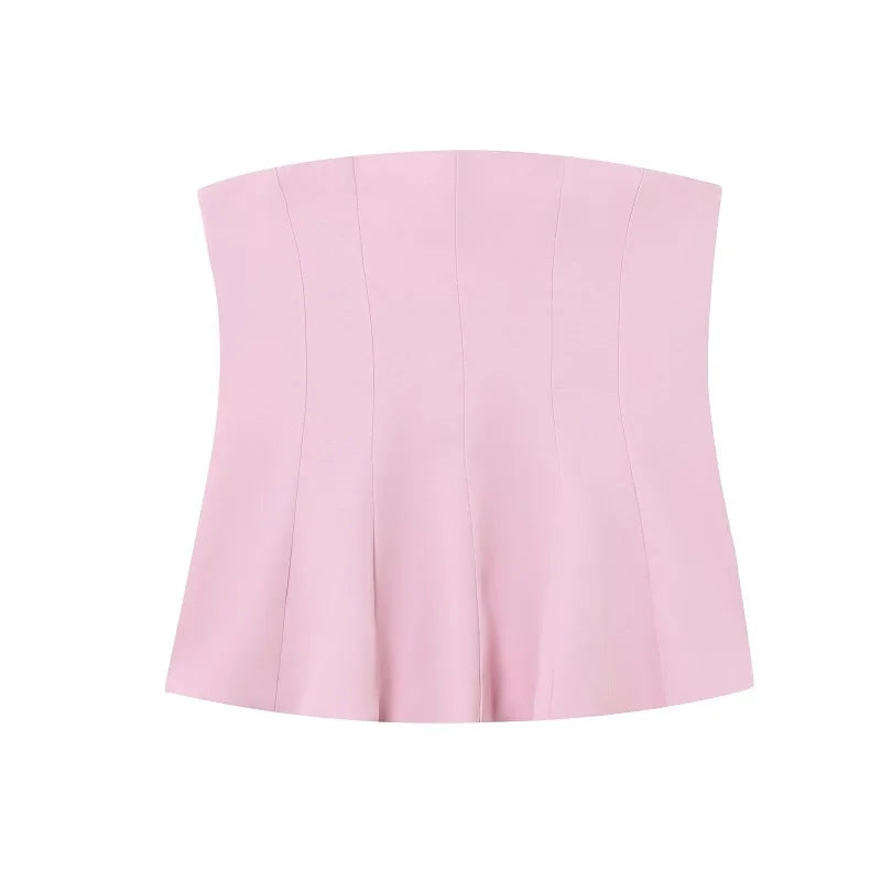 MUJER 2025 Corset Tube Tops for Women off Shoulder Crop Top Woman Sexy Backless Tank Top Women Yellow Black Bustier Tops Woman