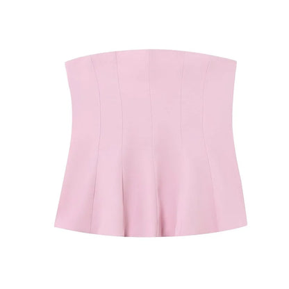 MUJER 2025 Corset Tube Tops for Women off Shoulder Crop Top Woman Sexy Backless Tank Top Women Yellow Black Bustier Tops Woman