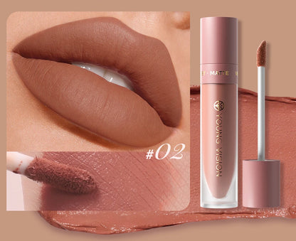 8 Color Nude Brown Matte Liquid Lipstick Velvet Sexy Dark Red Lip Glaze Non-stick Cup Not Easy To Fade Lip Gloss Lipstick Makeup