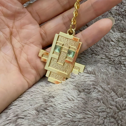 Game Totem of Undying Cosplay Keychain Alloy Cyberpunk Pendant Keyring Key Chain Bag Ornament Accessory Decoration Props