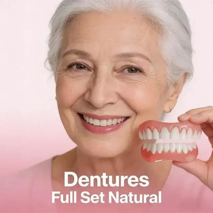 Silicone Dentures  Full Set Soft Safety Easy to Use Perfect Fit Oral Improve Tooth Loss Broken Temporary Denture Kit CK848-LJX