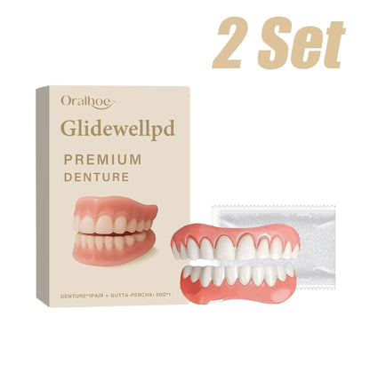 Full Denture Fake Teeth User Friendly Natural Safe Silicone Upper & Lower Veneers Perfect Laugh Veneers Dentures Paste Fake Teet