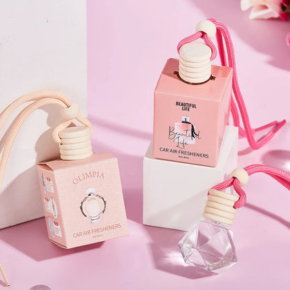 4pcs Pink car fragrance car interior accessories, perfume pendant car supplies, fresh air car fragrance