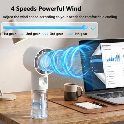 Mini Humidifier Fan Portable Handheld Mist Fan USB Rechargeable Outdoor Hand Fan Small Spray Mist Fan Portable Water Spray Fan